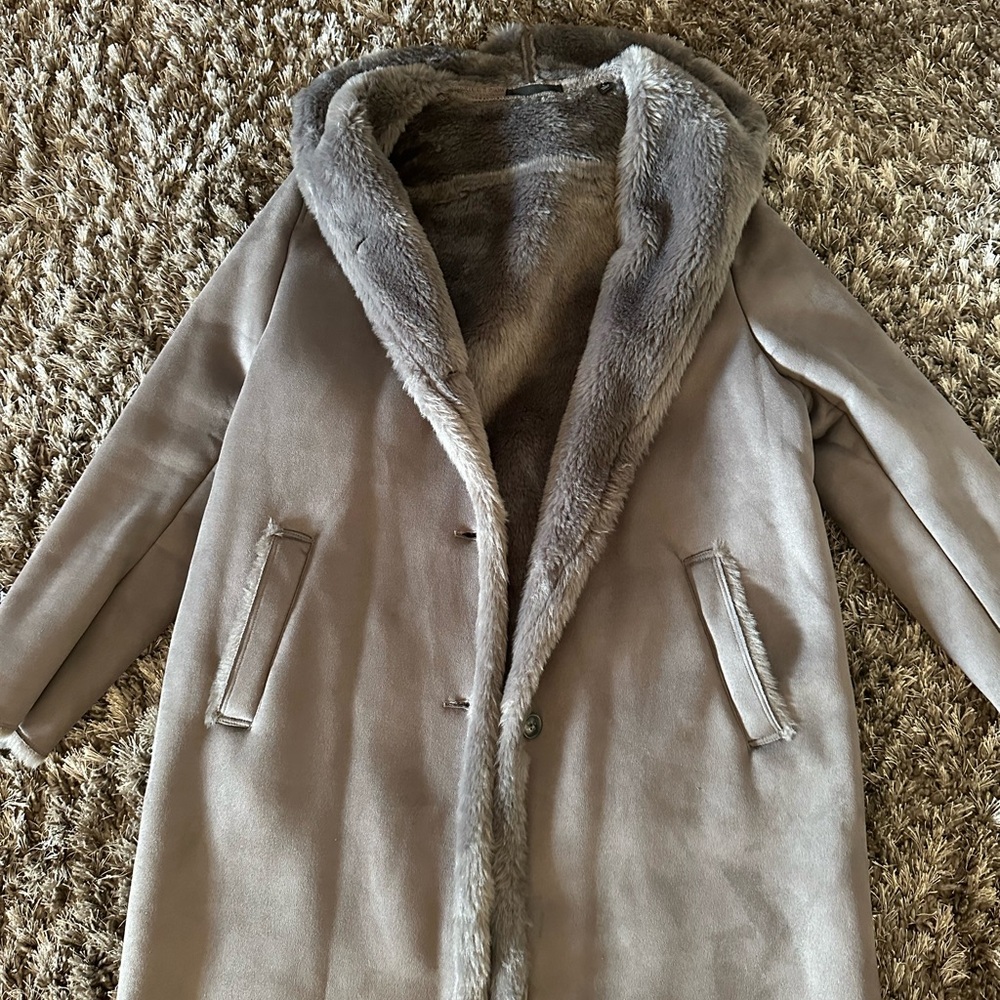 Chic Faux Fur Lined Coat